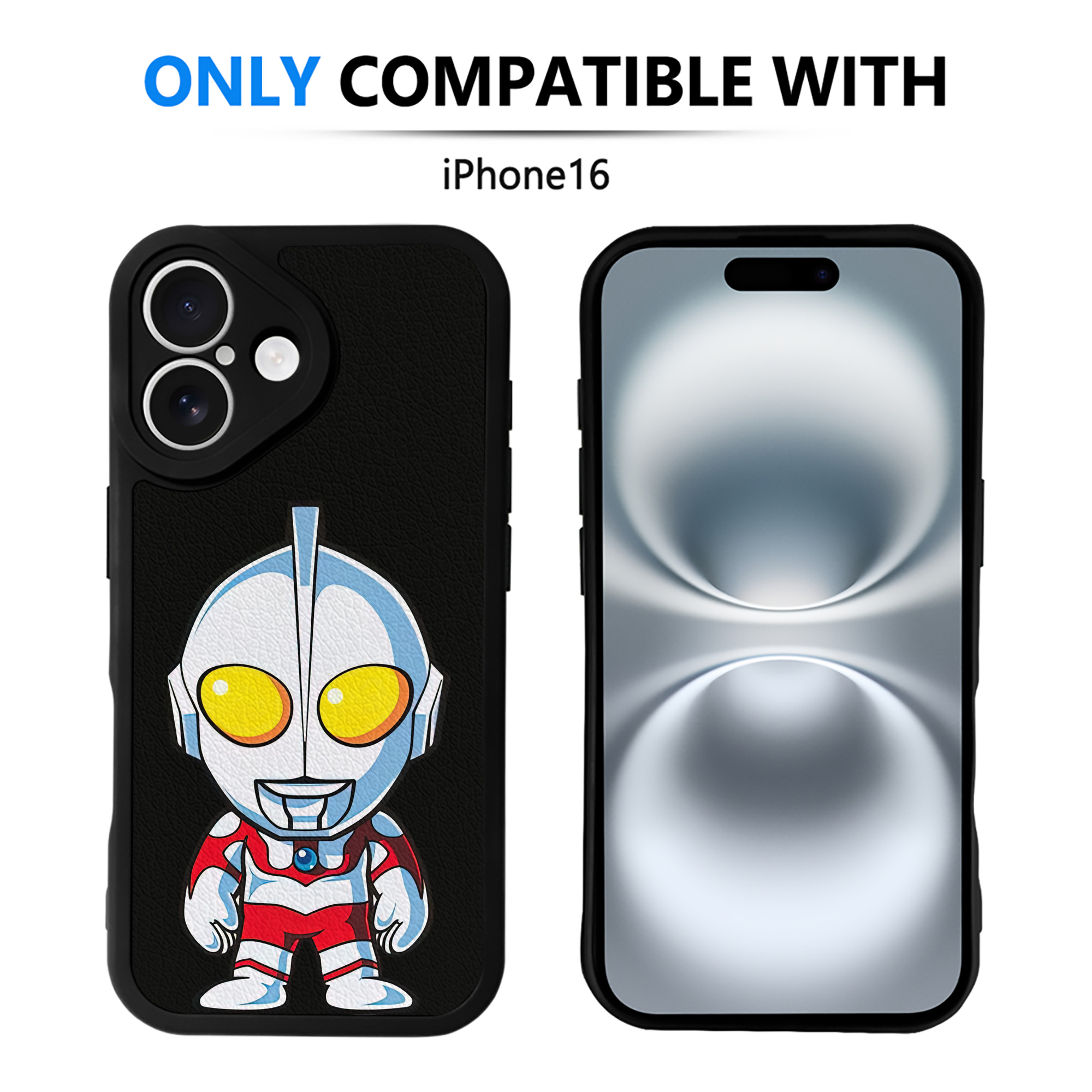 （画像用） ウルトラマン Ultraman 【iPhone 16シリーズ対応】シリコンスマホケース（レザー調） 材質：シリコン